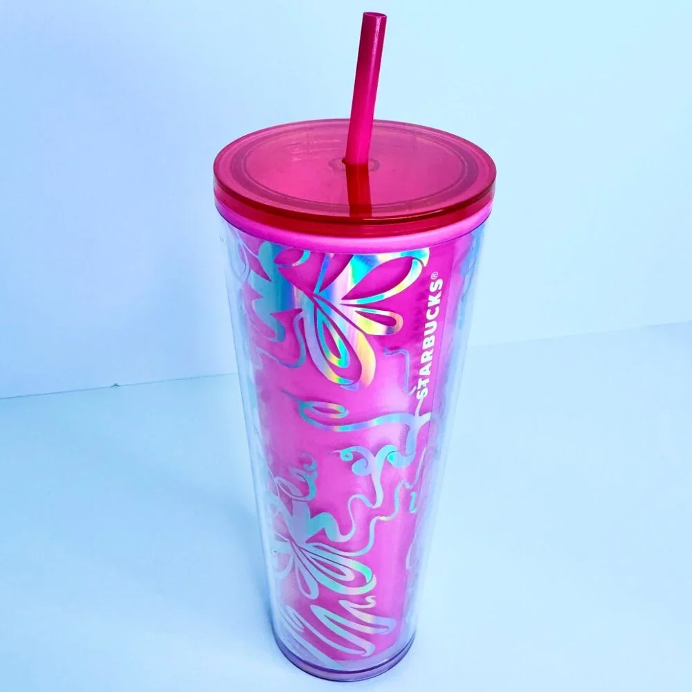 Starbucks 24 oz Cold Cup Tumbler Color Changing‎ Barbie Pink